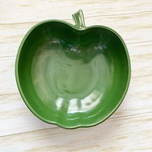 Vintage Hazel-Atlas Green Apple-Shaped Milk Glass Bowl